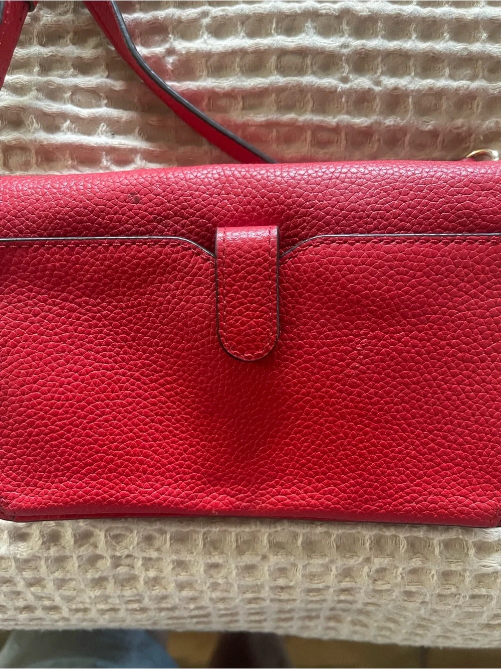 Michael Kors Red Pebbled Leather Convertible Crossbody